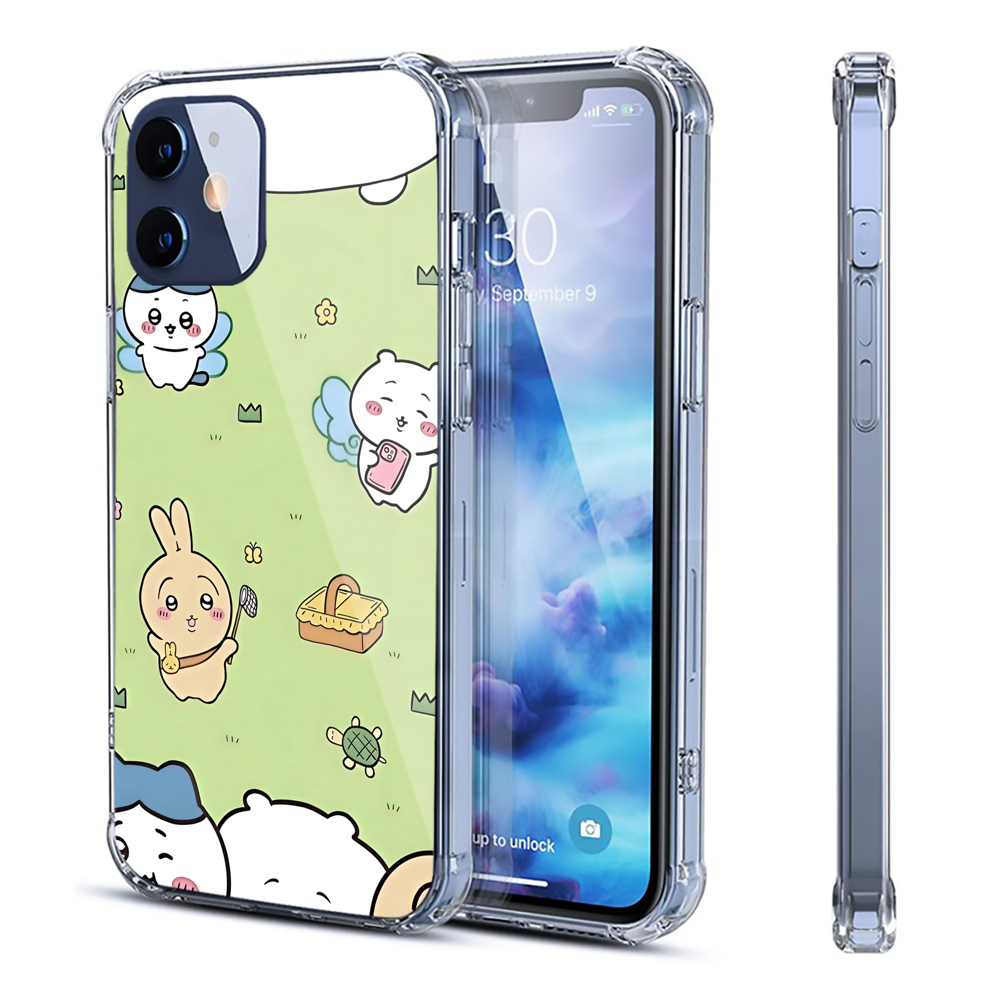 （画像用） ちいかわ Chii-kawa 【iPhone 12シリーズ対応】透明スマホケース（クリアソフトケース）
